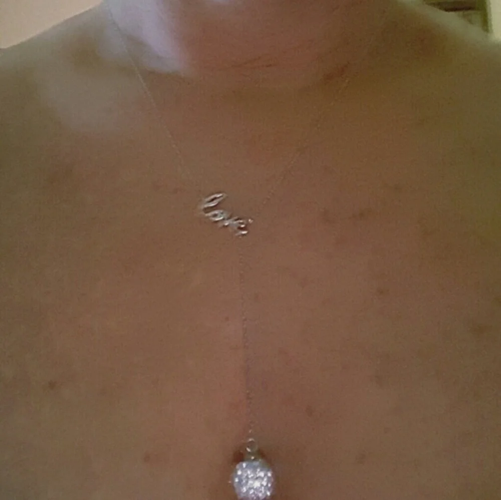 Swarovski crystal Love Lariat necklace‎ NWT